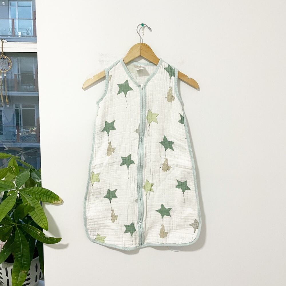 Aden + Anais Green Star Print Cotton Sleepsack Size Medium 6-12 Months
